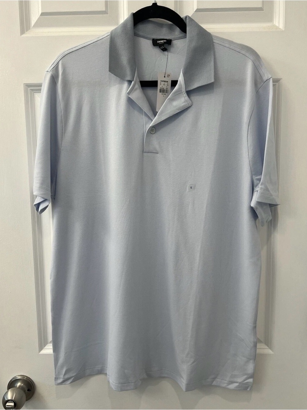 NWT Men’s Johnny Collar Express Color Block Polo 100% Cotton Blue Size Large $64